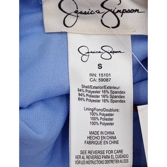 Jessica Simpson V Neck Smocked Side One Piece Swimsuit Lilac Palm Print Small - Picture 6 of 6